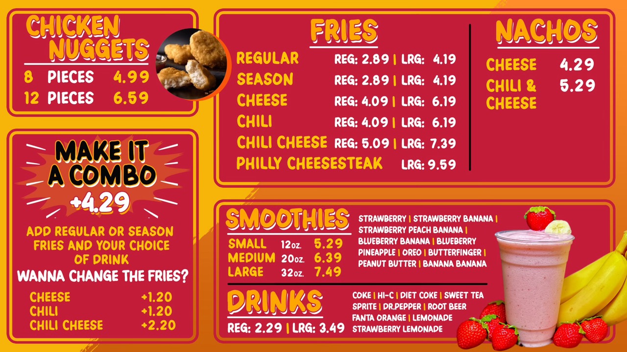Philly Dat Up Menu page 2